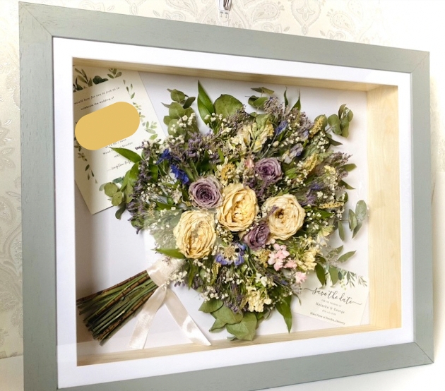 A bouquet in a frame